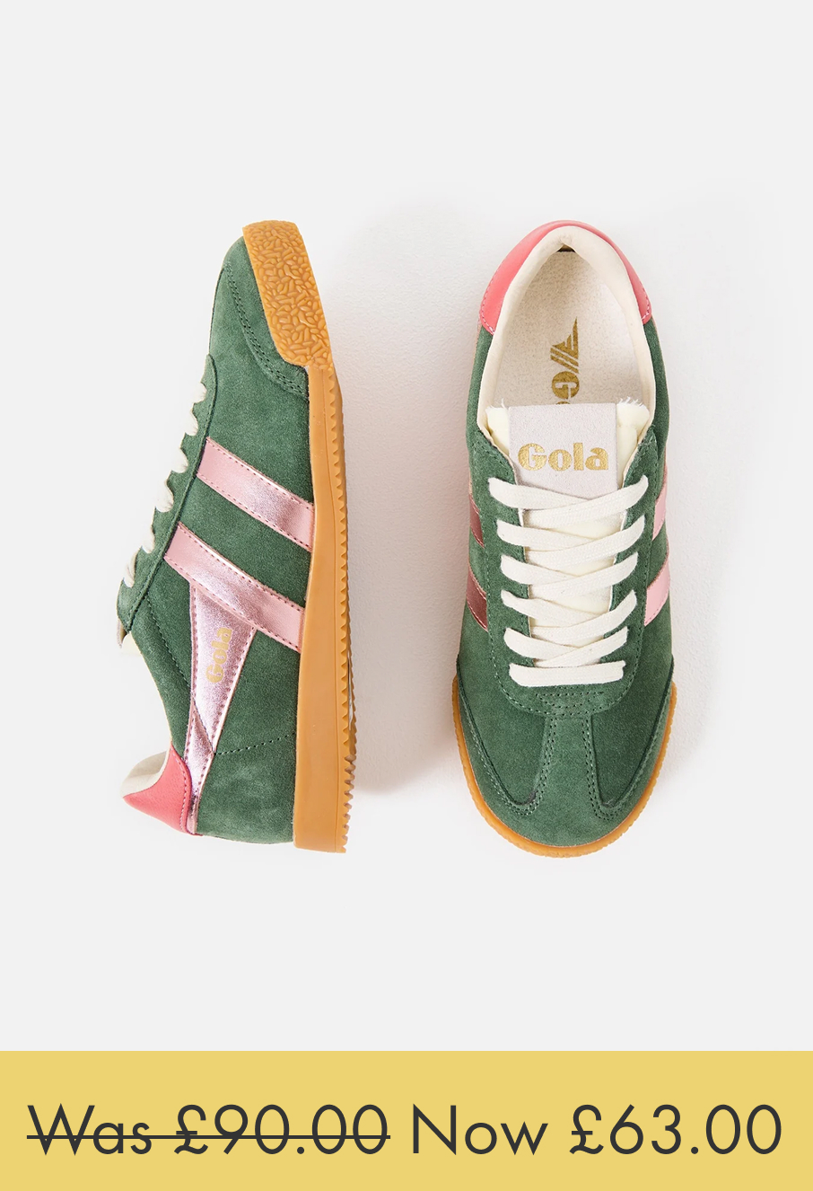 Gola Elan Glitz Evergreen & Pink Trainers